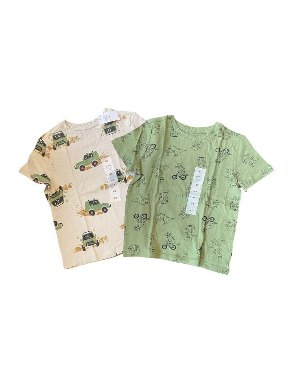 OldNavy Short Sleeve Tee Set - Green & Cream